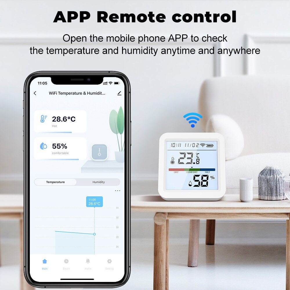 Tuya New WiFi Temperature Humi - Weather Station Indoor recension och pris