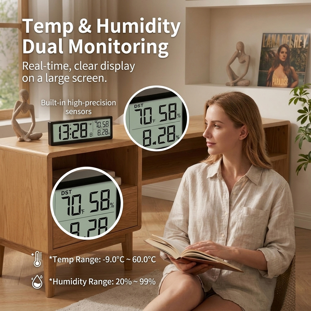 Digital Alarm Clock with Temp  - Weather Station Indoor recension och pris