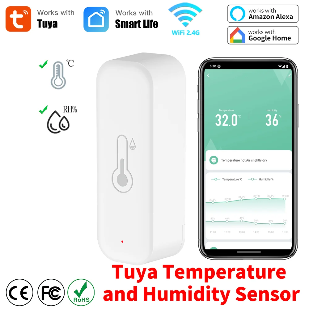 Tuya WiFi Temperature and Humi - Weather Station Indoor recension och pris